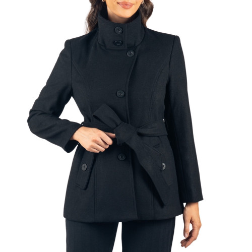 Alpine Swiss Bella Womens Wool Blend Coat Removable Belt Blazer